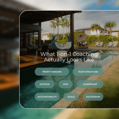 Real estate coach providing one-on-one coaching to a top-producing agent focused on profitability, leadership, team structure, and business growth.